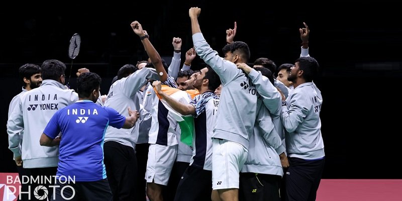 Tim Bulutangkis India menjuarai Piala Thomas, setelah di final mengalahkan Indonesia 3-0. (Foto: Badminton Photo)