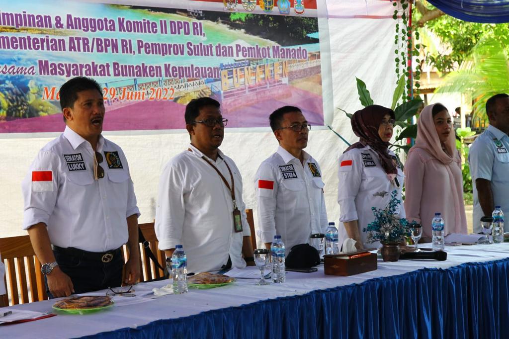 Komite II DPD RI menyerap aspirasi masyarakat Pulau Bunaken terkait masalah kepemilikan hak atas tanah warga