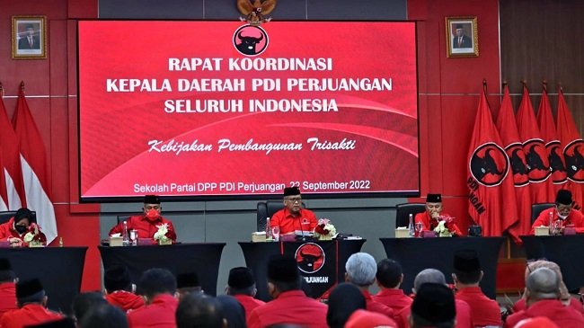 PDIP kumpulkan 93 kepala daerah di Sekolah PDIP, Lenteng Agung, Jakarta Selatan. Foto: SinPo.id/Sigit