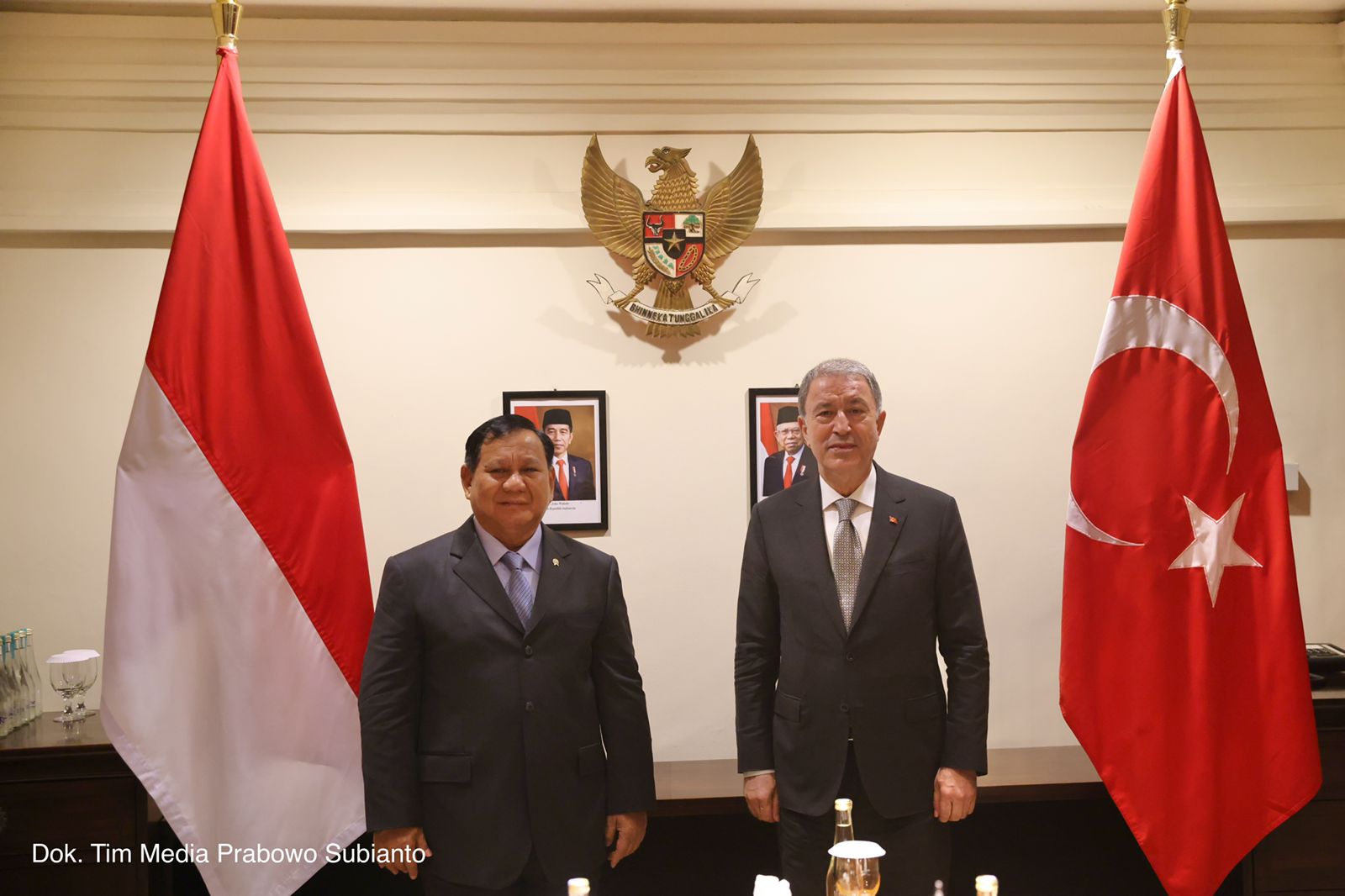 Prabowo berfoto bersama Menhan Turki, Hulusi Akar/Tim Media Prabowo