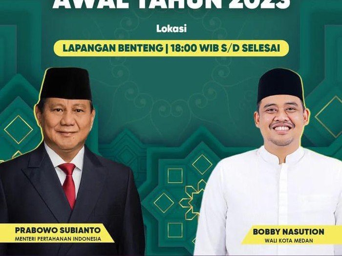 Poster acara doa bersama Prabowo di Medan (Istimewa)