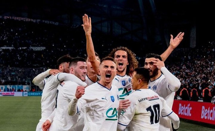 Pemain Marseille merayakan kemenangannya atas PSG/ Instagram