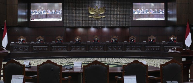 Mahkamah Konstitusi menggelar sidang lanjutan uji Perppu Nomor 2 Tahun 2022 tentang Cipta Kerja, Senin (20/02) di Ruang Sidang MK. Foto Humas/Ifa.