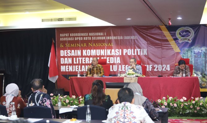 Rakernas) I Asosiasi DPRD Kota Seluruh Indonesia (ADEKSI) di Jakarta, Senin 27 Februari 2023/foto: Publikasi dan Pemberitaan Bawaslu.