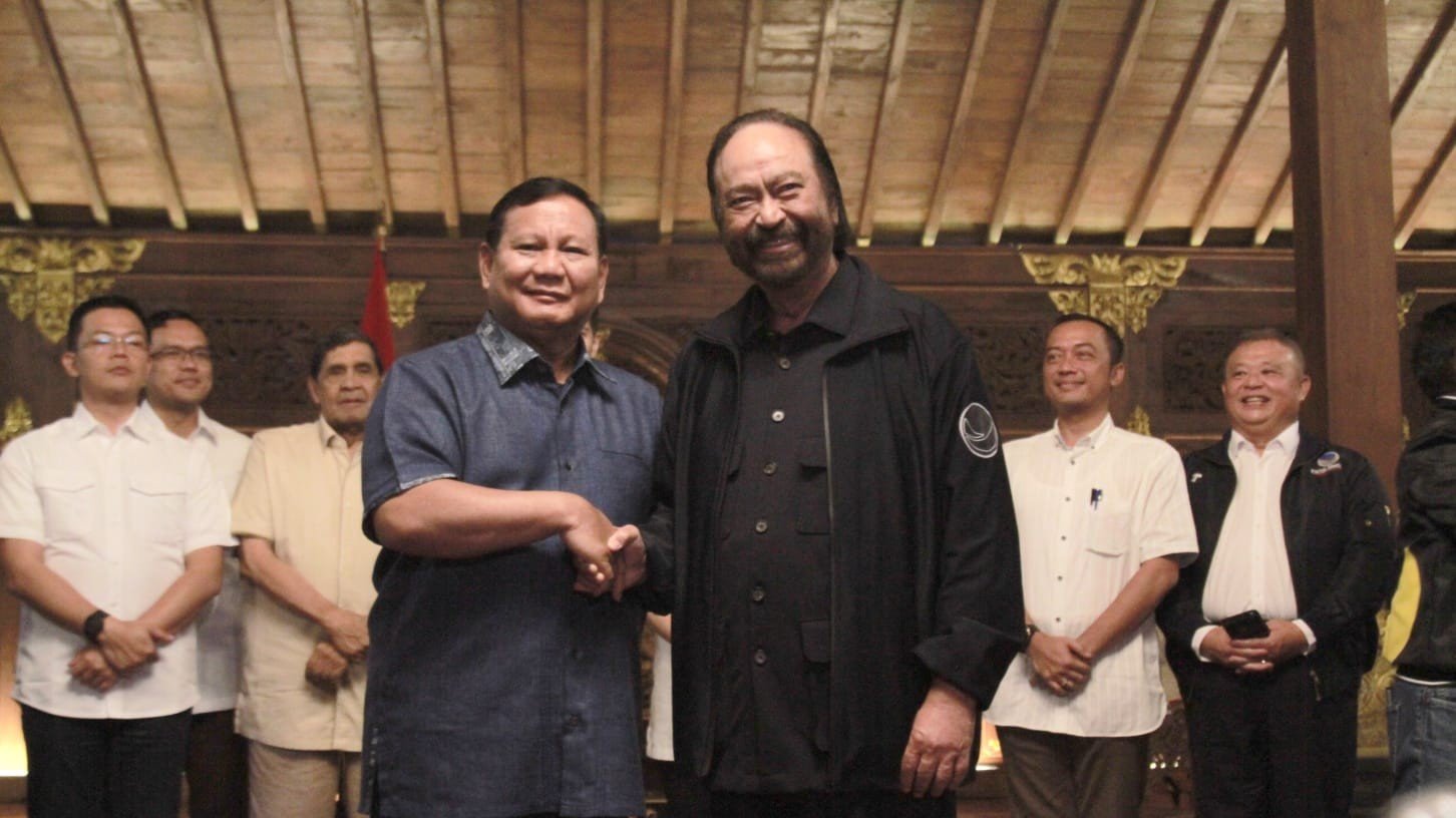 Pertemuan antara Prabowo dengan Surya Paloh (SinPo.id/ Ashar)