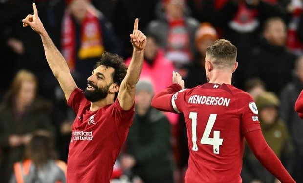 Gelandang Liverpool Mo Salah salah selebrasi kemenangan (Instagram Liverpool)
