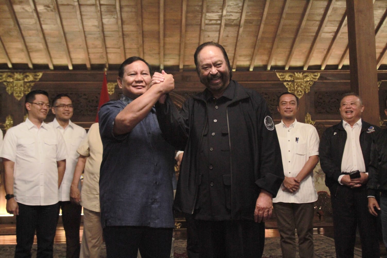 Ketua Umum Partai Gerindra Prabowo Subianto bertemu dengan Ketua Umum Partai NasDem Surya Paloh