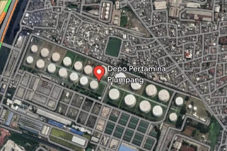 Lokasi Depo Pertamina Plumpang/Google Maps
