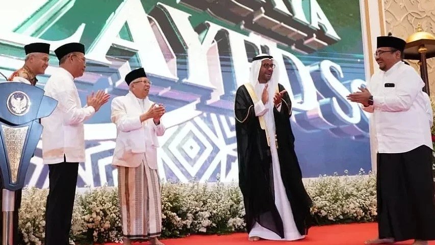 Wapres Ma'ruf Amin saat resmikan Masjid Sheikh Zayed Solo/ Setkab
