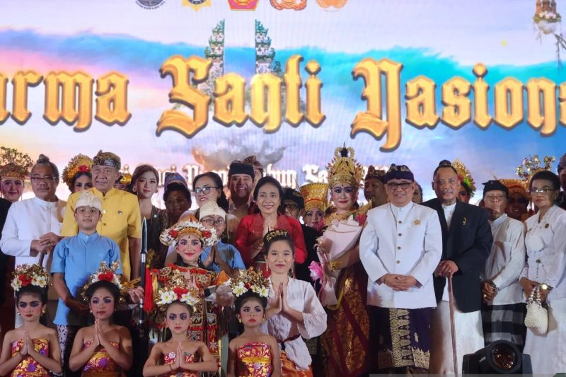 Koordinator Staf Khusus Presiden AAGN Ari Dwipayana Hadiri Perayaan Dharma Santi Nasional 2023 di Jakarta, Jumat, 12 Mei 2023. (SinPo.id/Antara)
