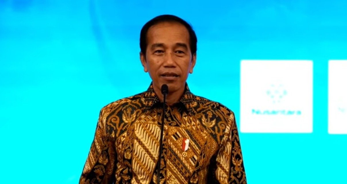 Presiden Jokowi saat peluncuran logo IKN Nusantara. (SinPo.id/Setpres)