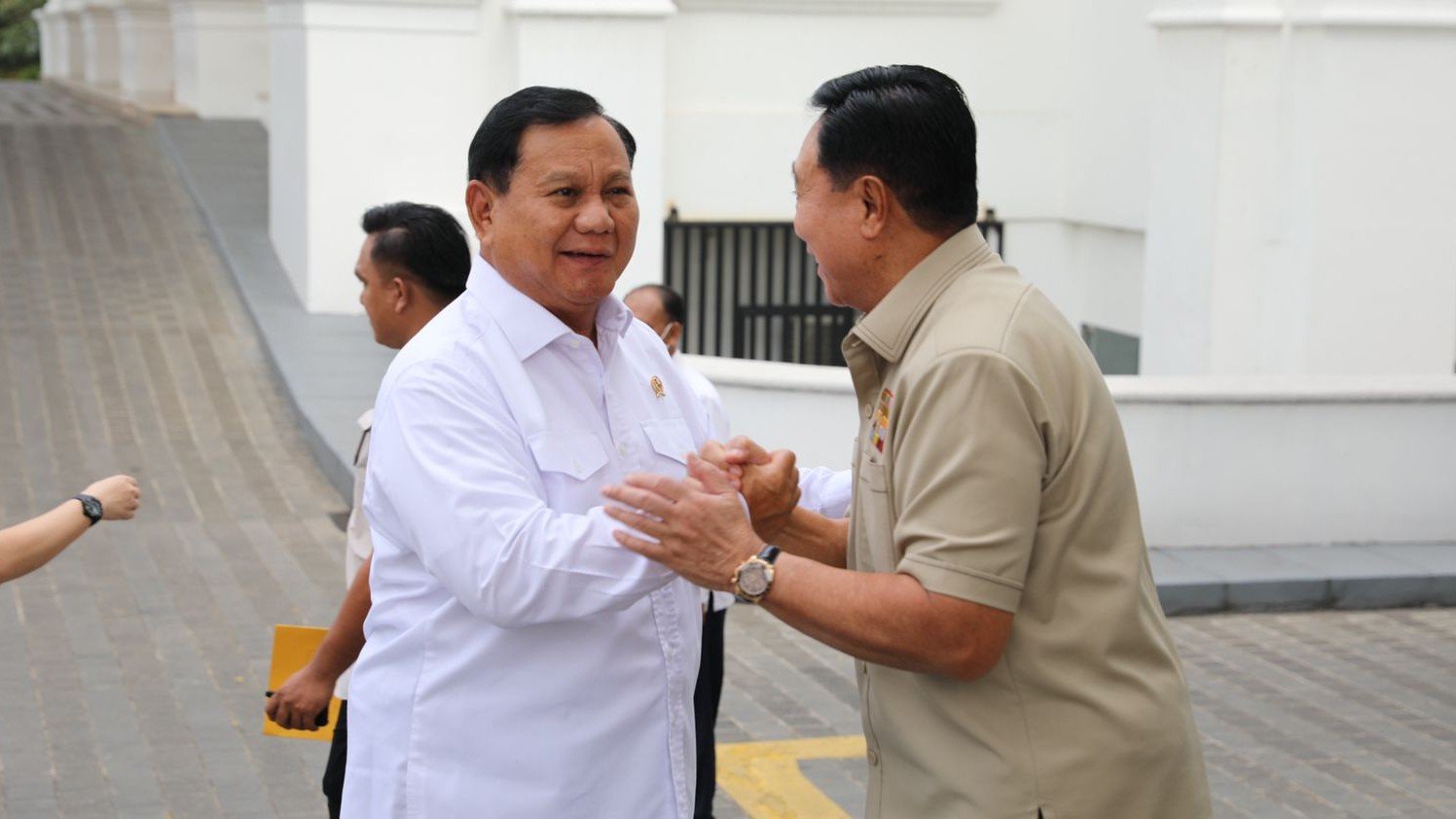 Menhan Prabowo saat silaturahmi ke PP Polri (SinPo.id/ Tim Media Prabowo)