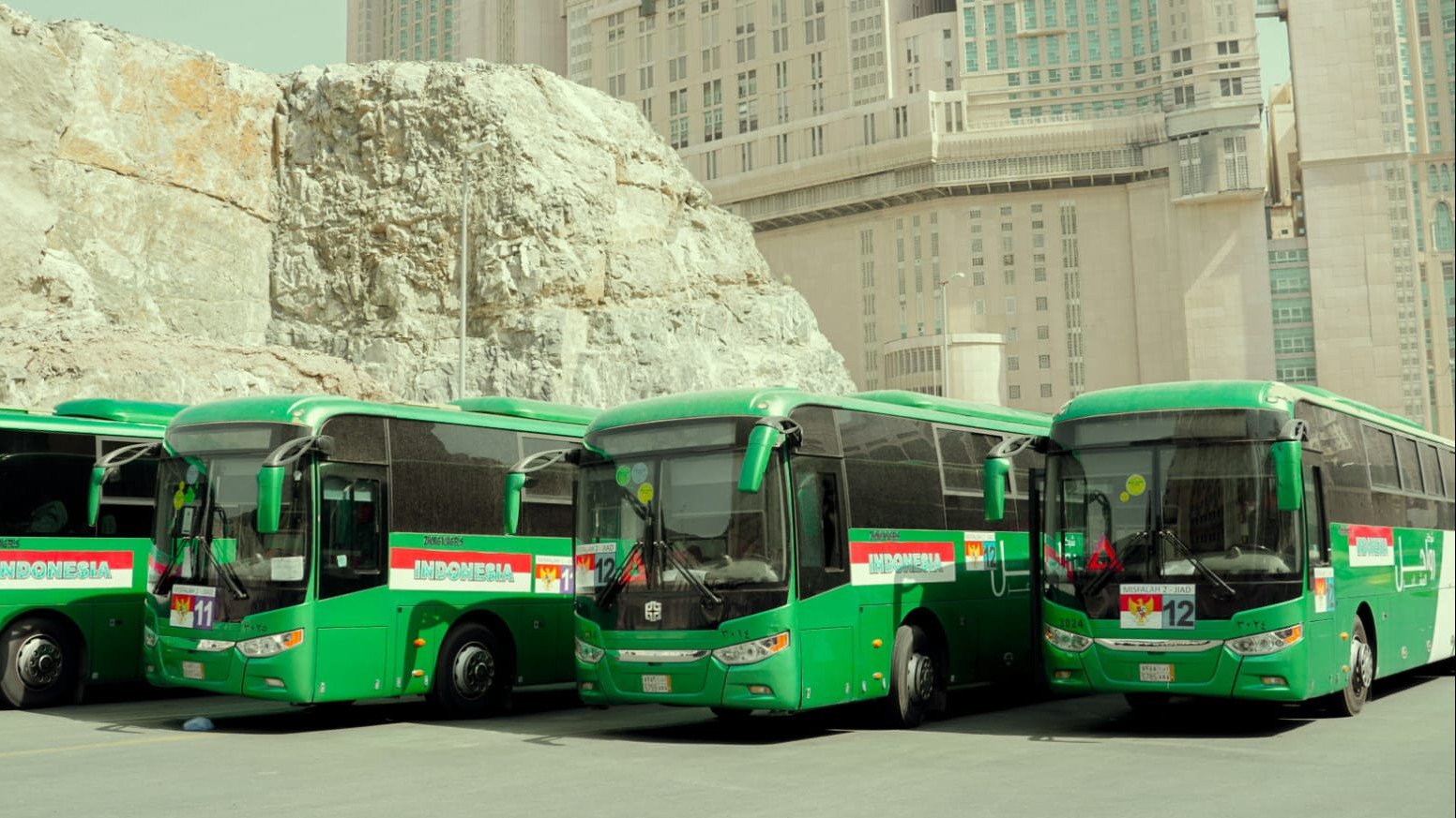 Bus yang disiapkan pemerintah untuk jemaah haji di Mekkah (SinPo.id/ Kemenag)
