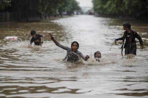 Gambaran banjir di Delhi, India (Sinpo.id/AFP)