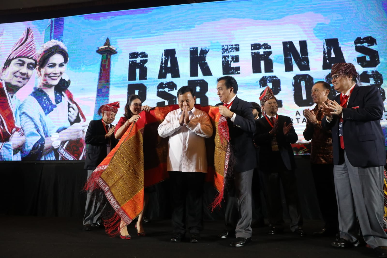 Prabowo Subianto dan Effendi Simbolon di Rakernas Punguan Simbolon dohot Boruna Indonesia (PSBI) (SinPo.id/ Tim Media Prabowo)