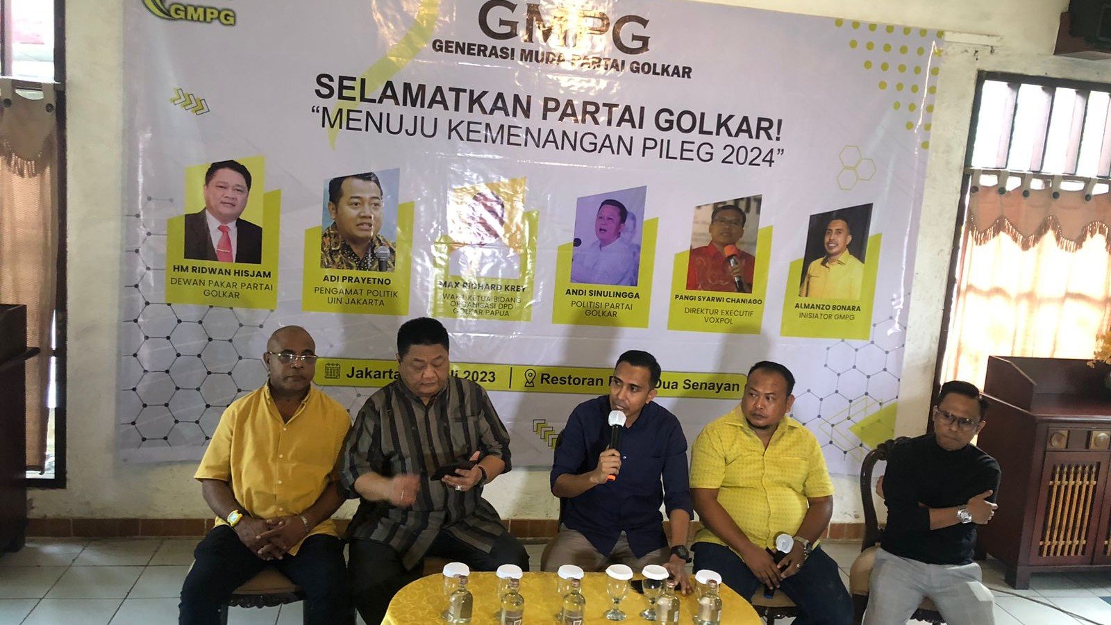 Konferensi pers GMPG di Resto Pulau Dua (SinPo.id/ Juven M Sitompul)