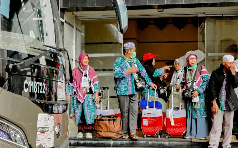 Jemaah haji yang baru pulang dari Tanah Suci (Sinpo.id/Kemenag)