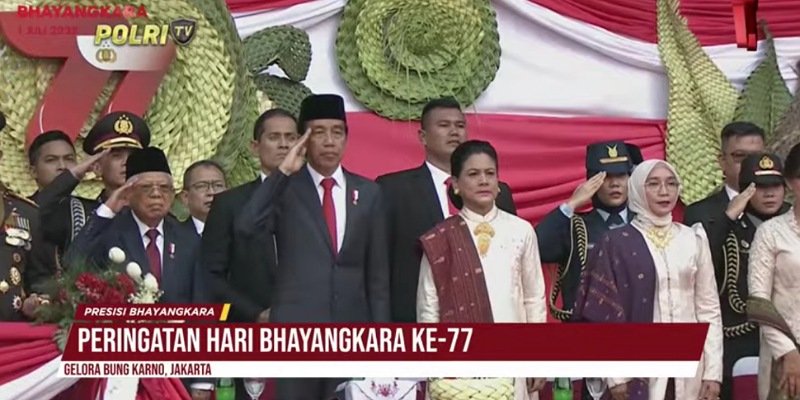 Presiden Joko Widodo di acara HUT Polri ke-77 (Sinpo.id/Polri)