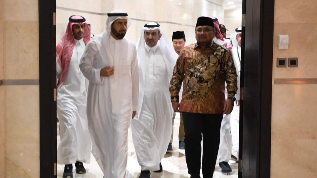 Menag Yaqut Cholil Qoumas bertemu dengan Menteri Haji dan Umrah Arab Saudi Tafiq F Al Rabiah, Jumat 30 Juni 2023