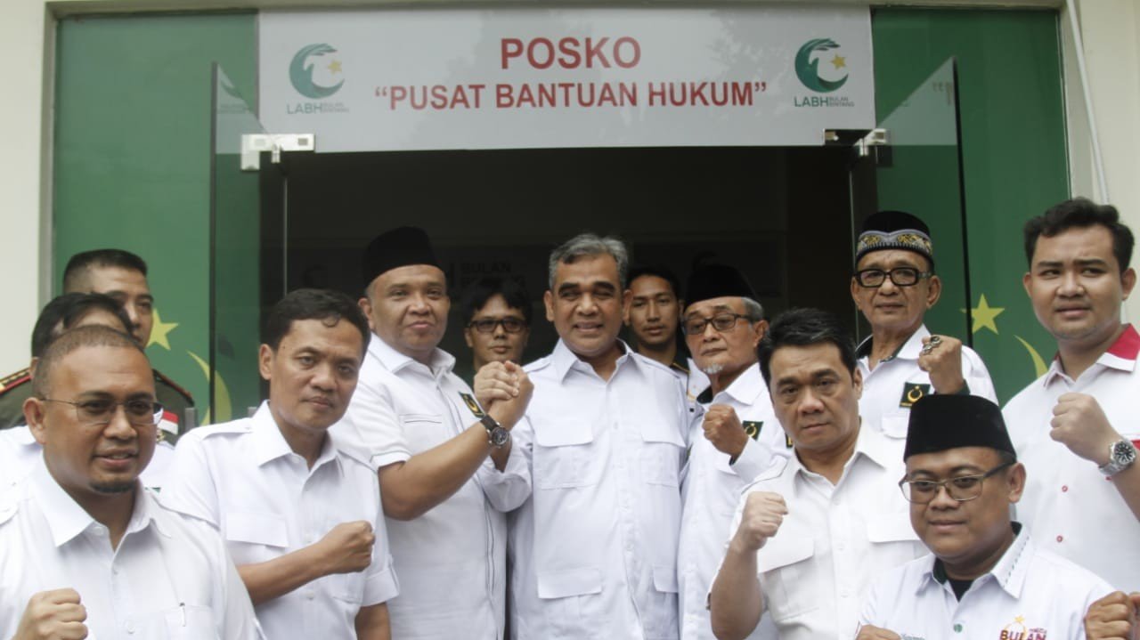 Elite Partai Gerindra ketika menyambangi kantor DPP PBB (SinPo.id/ Ashar)