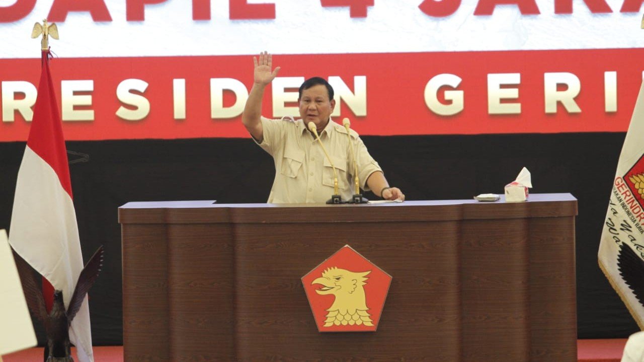 Ketua Umum Partai Gerindra Prabowo Subianto (SinPo.id/ Ashar)