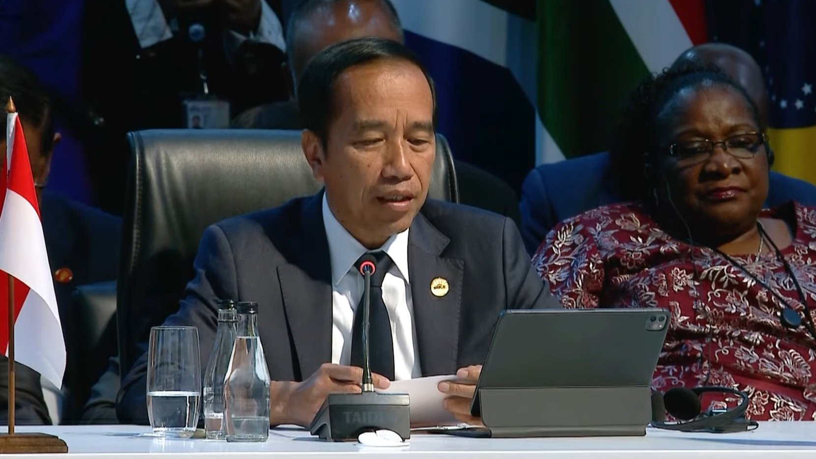 Jokowi berbicara di KTT BRICS Afrika Selatan /tangkapan layar Youtube Setkab