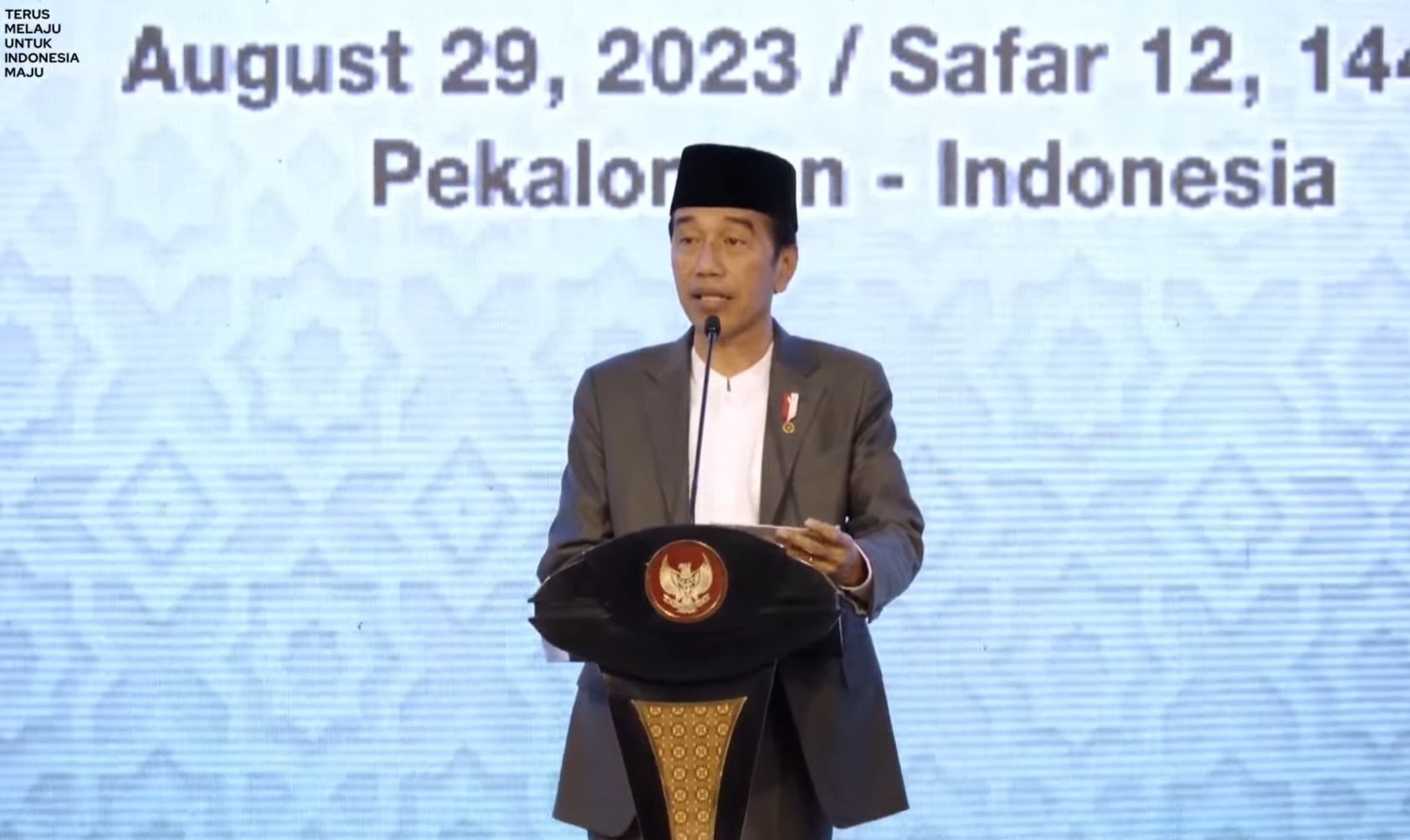 Presiden Joko Widodo saat membuka Muktamar Sufi Internasional 2023 (SinPo.id/ Setpres)