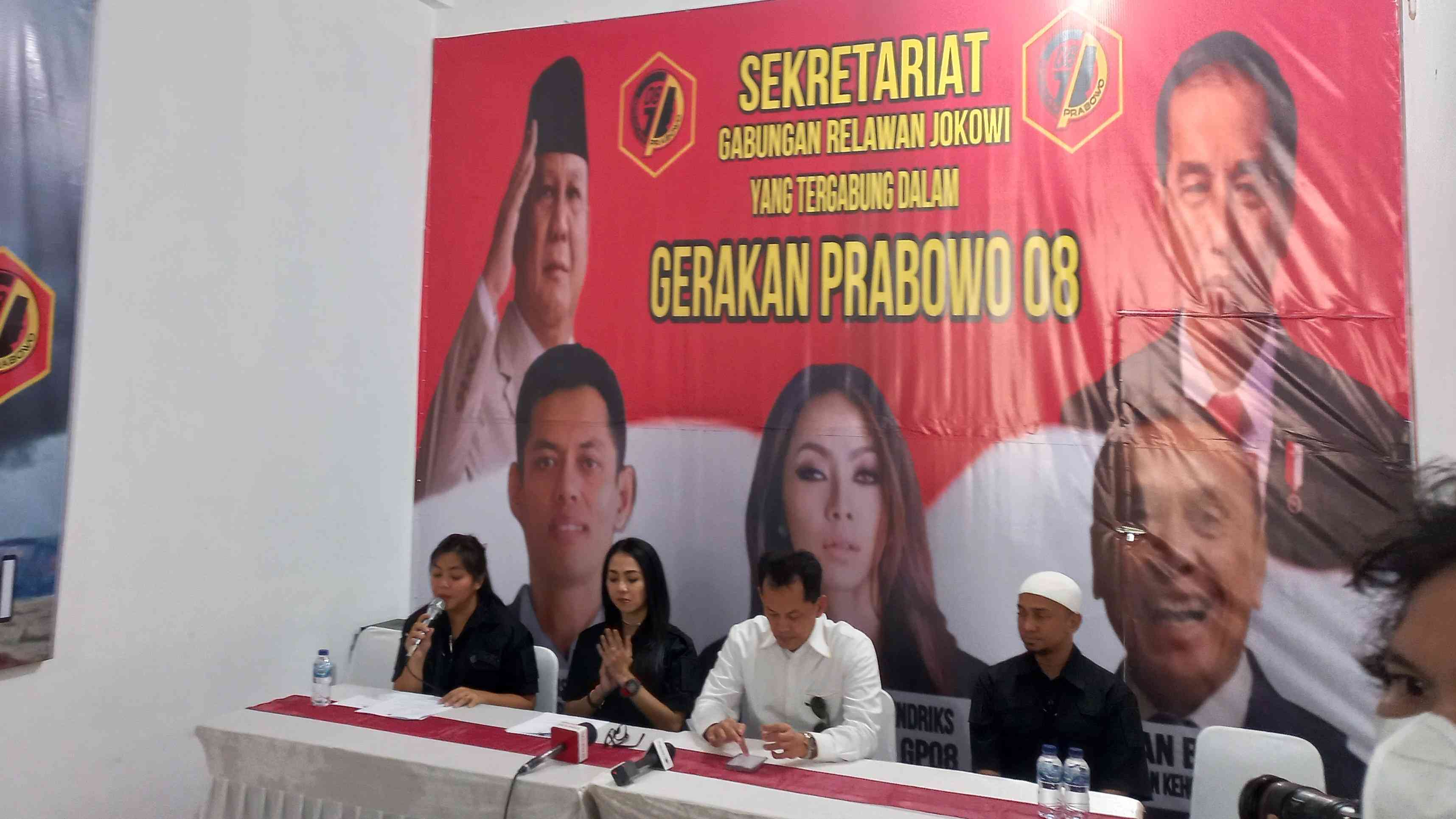Gerakan Prabowo (GP) 08 saat deklarasikan diri mendukung Prabowo Subianto di Pilpres 2024 (SinPo.id/ Khaerul Anam)