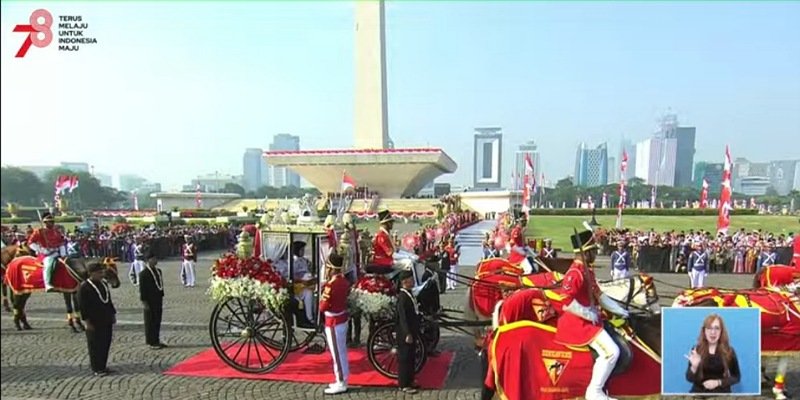 Suasana Upacara Bendera 17 Agustus 2023 (Sinpo.id/Youtube: Sekretariat Kabinet)