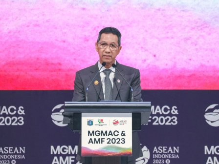 Penjabat (Pj) Gubernur DKI Jakarta, Heru Budi Hartono di forum ASEAN 2023. (SinPo.id/Dok. PPID DKI)