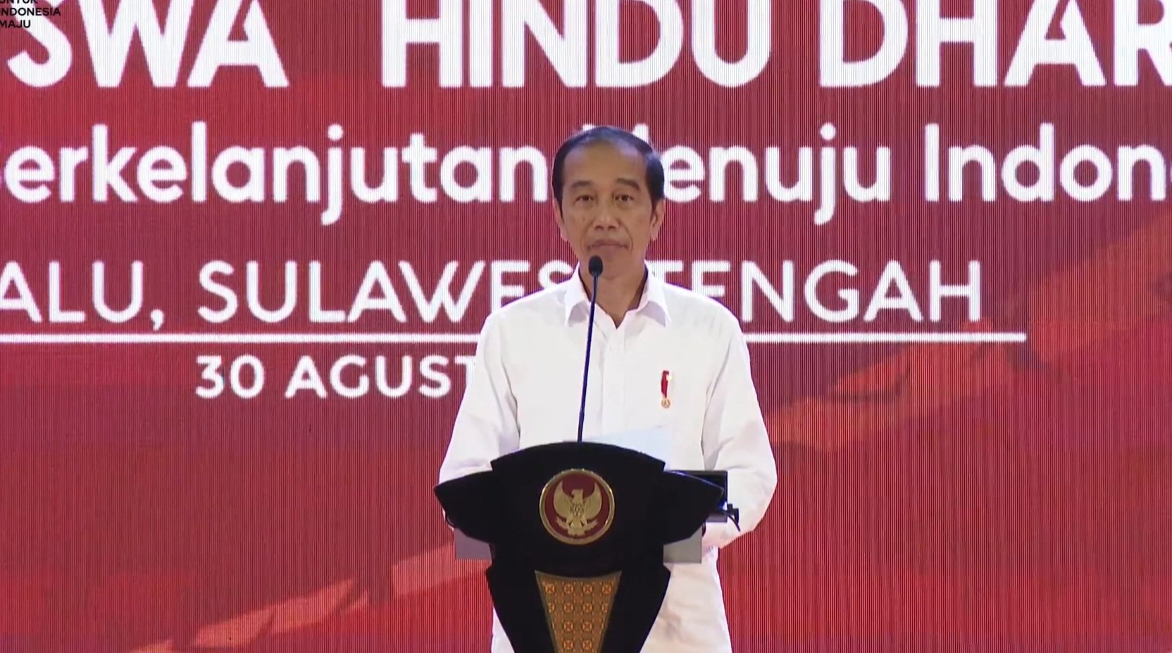 Presiden Jokowi di pembukaan Mahasabha XIII KMHDI 2023, di Palu, Sulteng (SinPo.id/ Setkab)