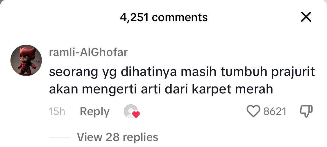 Salah satu komentar netizen (Sinpo.id)