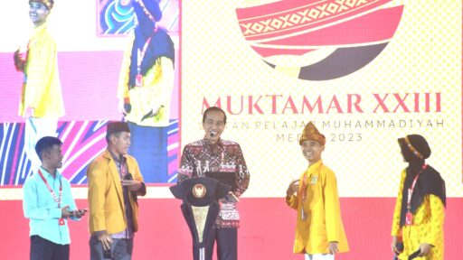 Presiden Joko Widodo saat pembukaan Muhtamar IPM ke 23 di  Kabupaten Deli Serdang, Sabtu, 19 Agustus 2023 (SInPo.id/BPMI Setpres) .