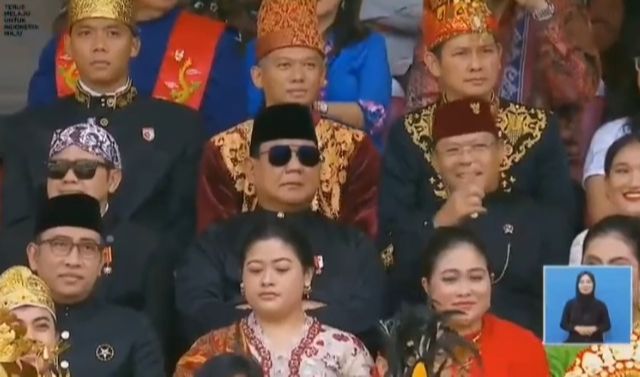 Prabowo saat disorot kamera (Sinpo.id/Setkab)