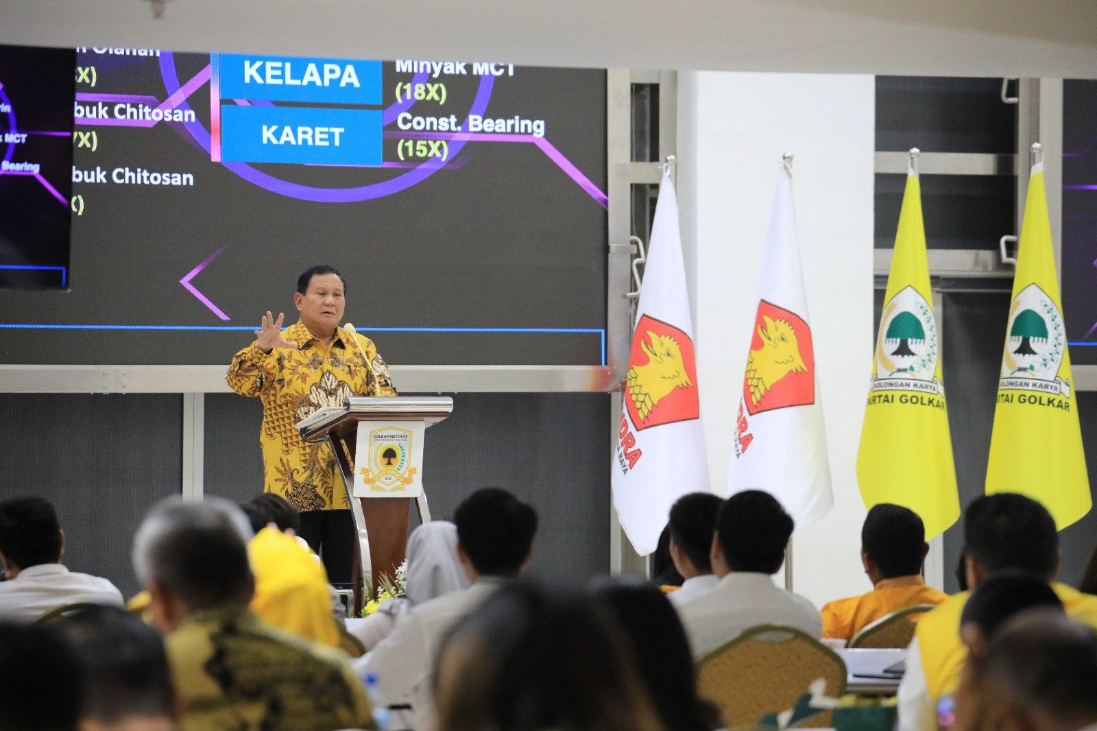 Prabowo di acara Golkar Institute (Sinpo.id/Tim Media)