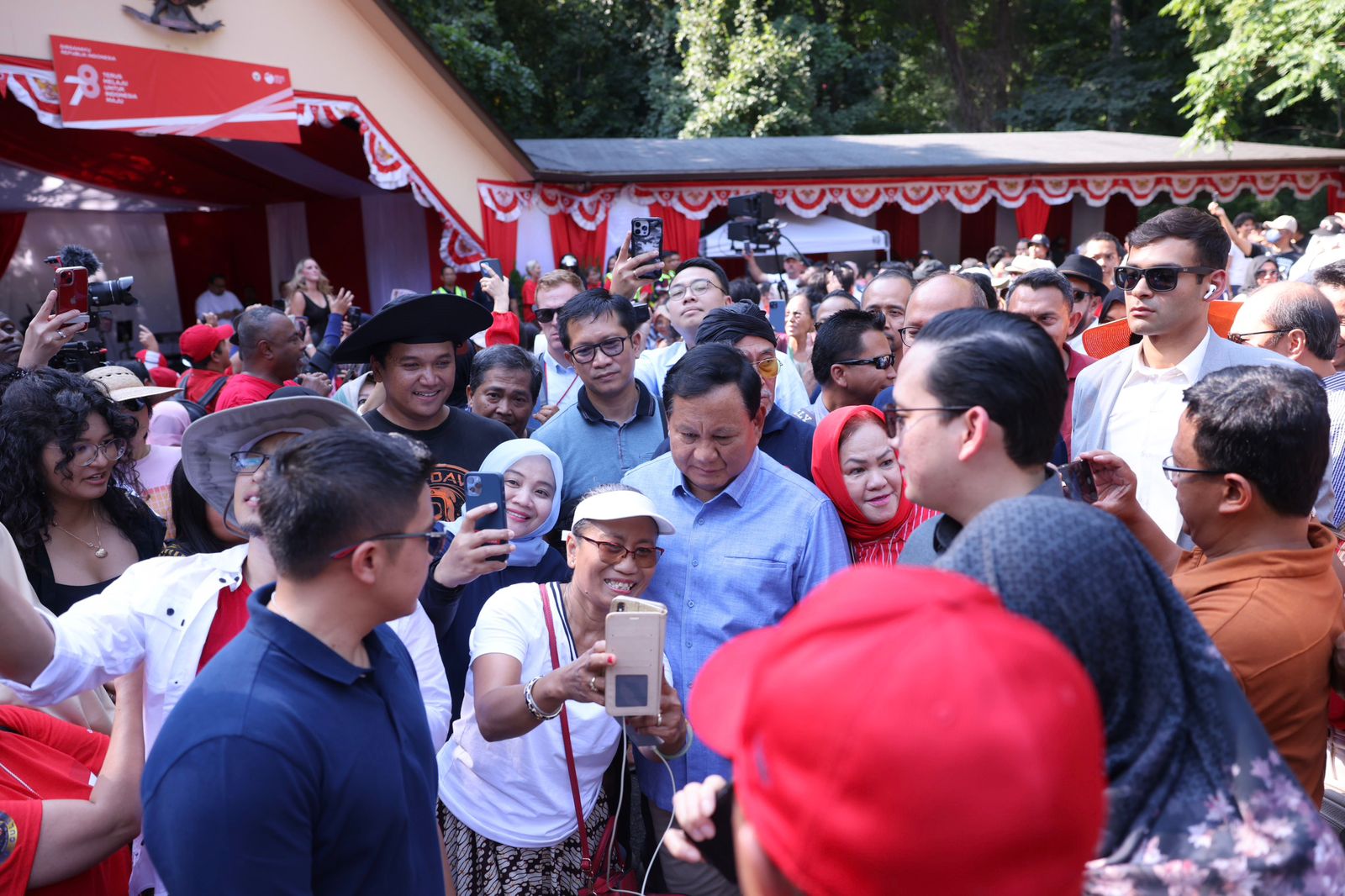 Antusiasme warga Indonesia di AS saat rayakan 17-an bersama Prabowo Subianto (SinPo.id/ Tim Media)