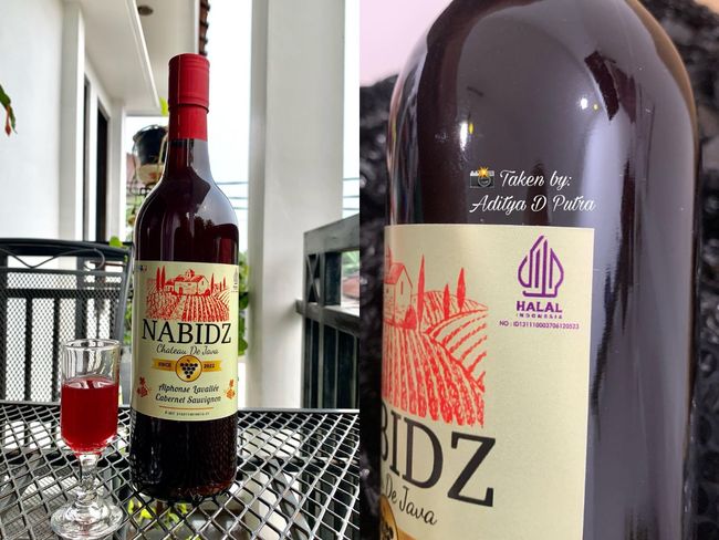 Jus anggur merah merk Nabidz yang disebut sebagai wine halal (Sinpo.id/Instagram: @dessertNabidz