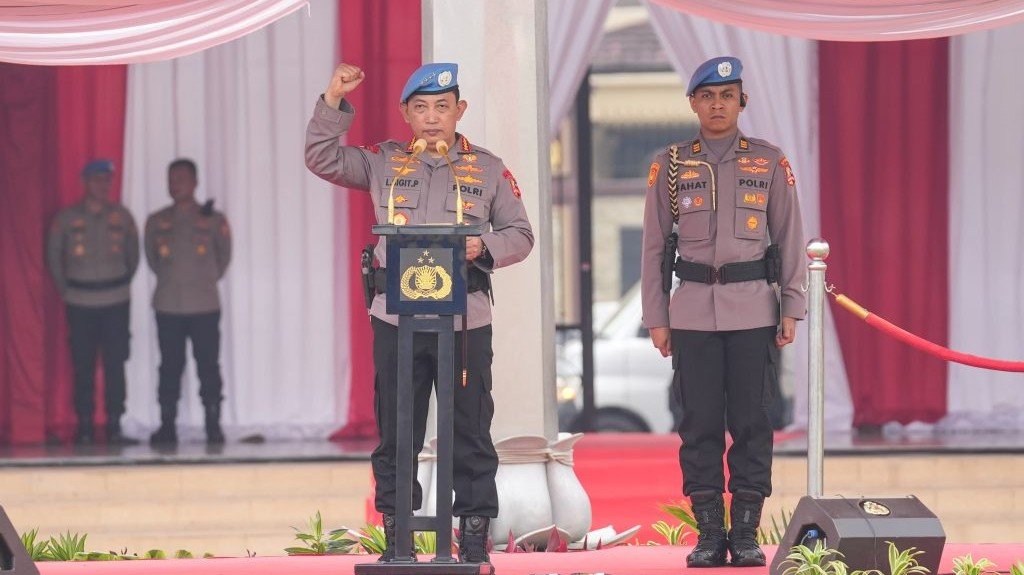 Kapolri Jenderal Pol Listyo Sigit Prabowo saat melepas Kontingan Garbha (SinPo.id/ Humas Polri)