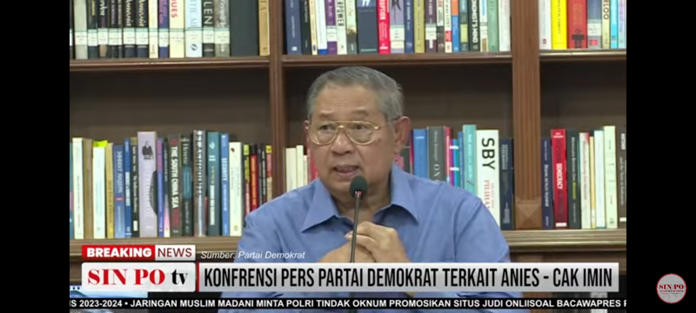 Tangkapan layar konferensi pers Partai Demokrat (Sinpo.TV/Partai Demokrat)