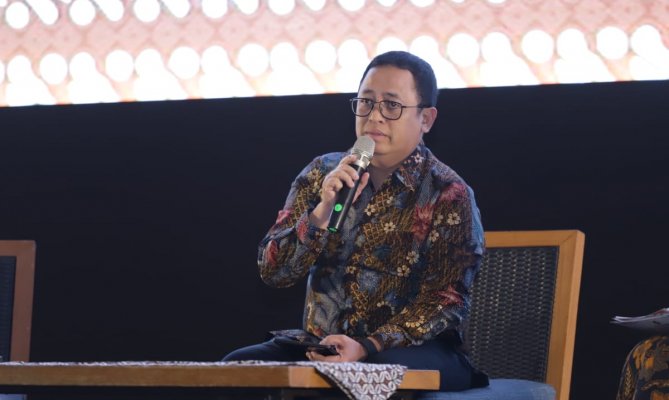 Anggota Bawaslu Puadi dalam Dialog Kebangsaan di Solo, Jawa Tengah, Selasa 17 Oktober 2023