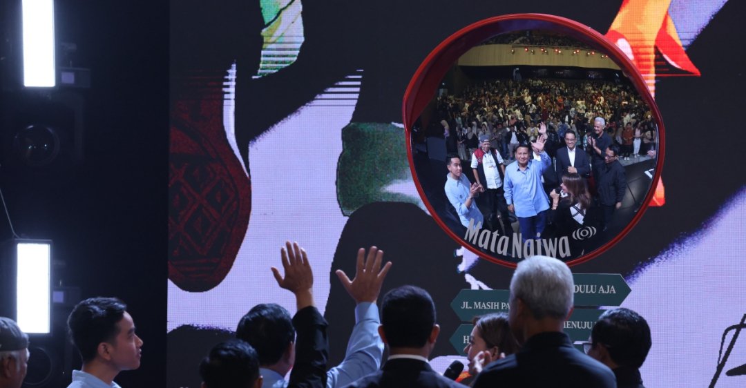 Capres Prabowo Subianto di acara 13 Tahun Mata Najwa (SinPo.id/ Tim Media)