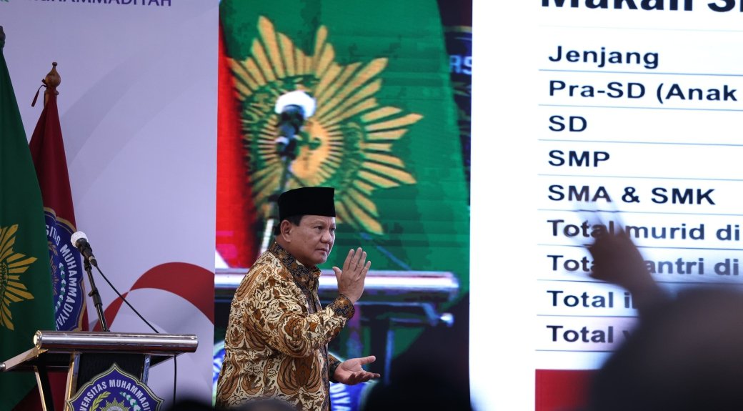 Prabowo Subianto di Universitas Muhammadiyah Surabaya (SinPo.id/ Tim Media Prabowo)