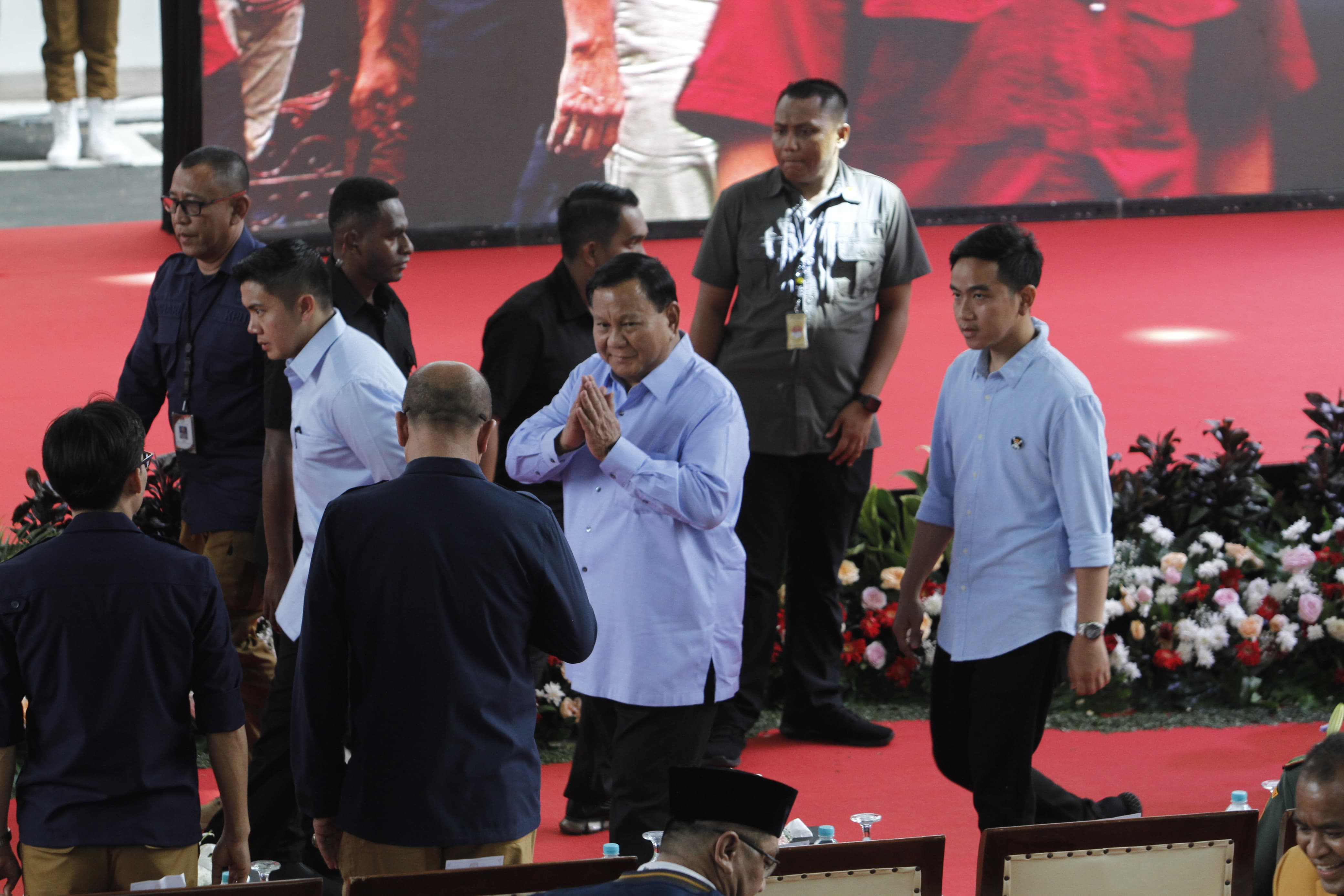 Prabowo saat menghadiri acara deklarasi Pemilu Damai di KPU (Sinpo.id/Ashar)