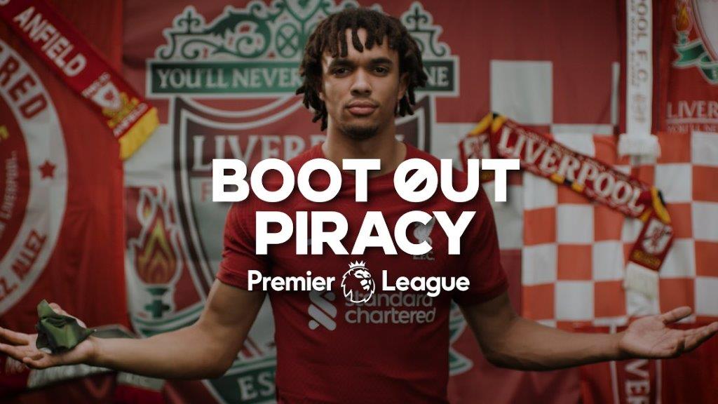 Para pemain Liga Inggris dari berbagai klub menyuarakan kampanye anti tayangan bajakan dengan tajuk ‘Boot Out Piracy. (SinPo.id/Istimewa)