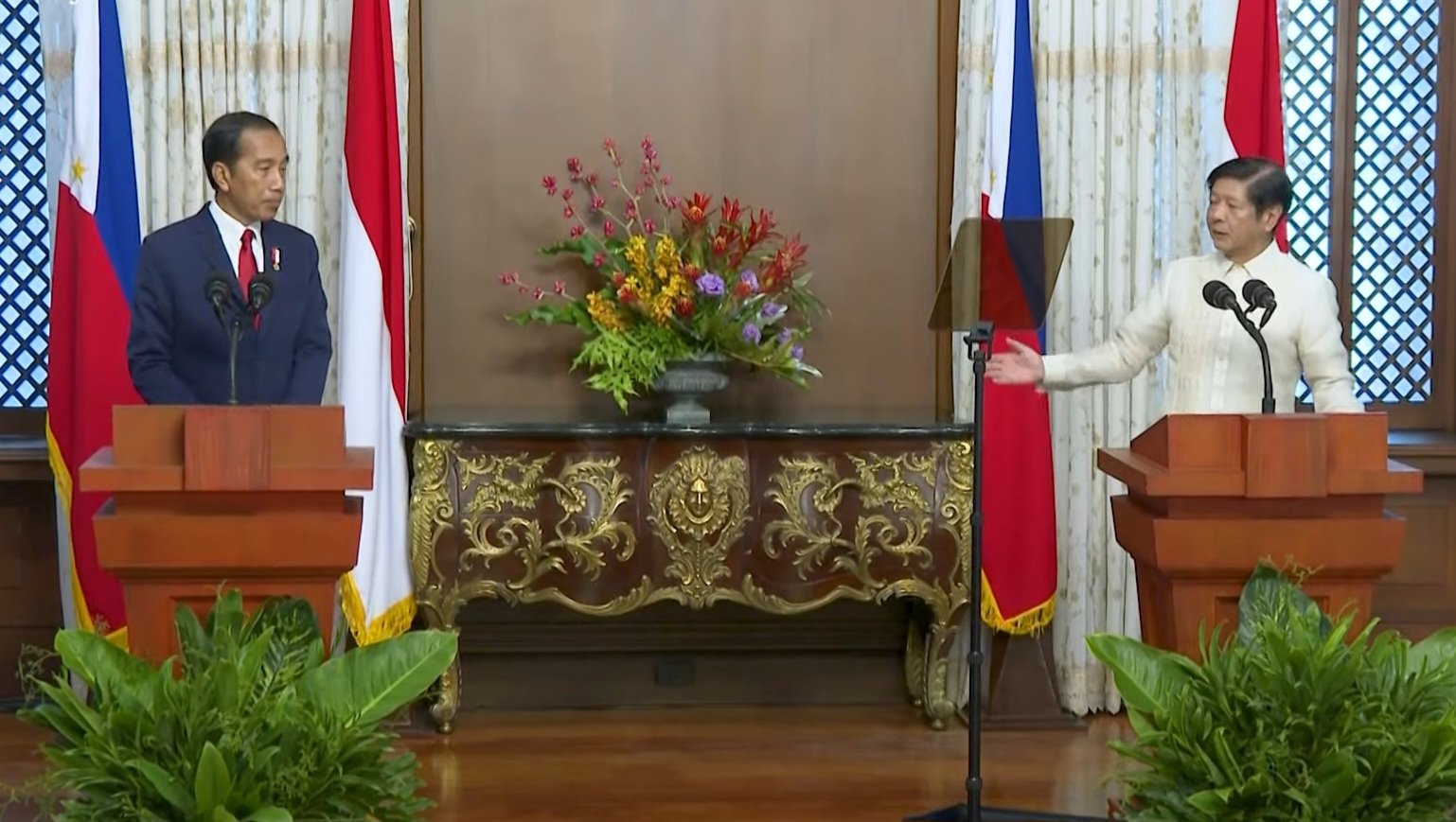 Presiden Jokowi menemui Bongbong Marcos. (SinPo.id/tangkapan layar Youtube Sekretariat Presiden