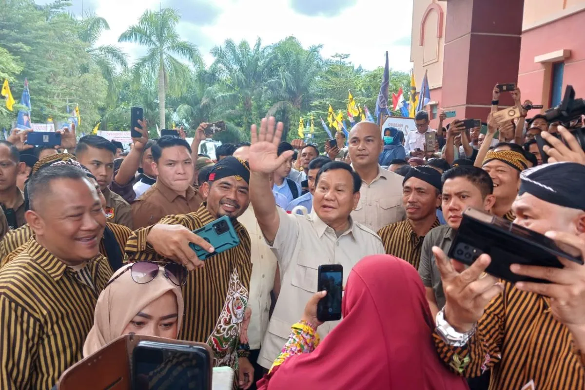 Calon presiden (capres) nomor urut 2 Prabowo Subianto tiba di Provinsi Jambi pada Selasa, 9 Januari 2024. (SinPo.id/Istimewa)