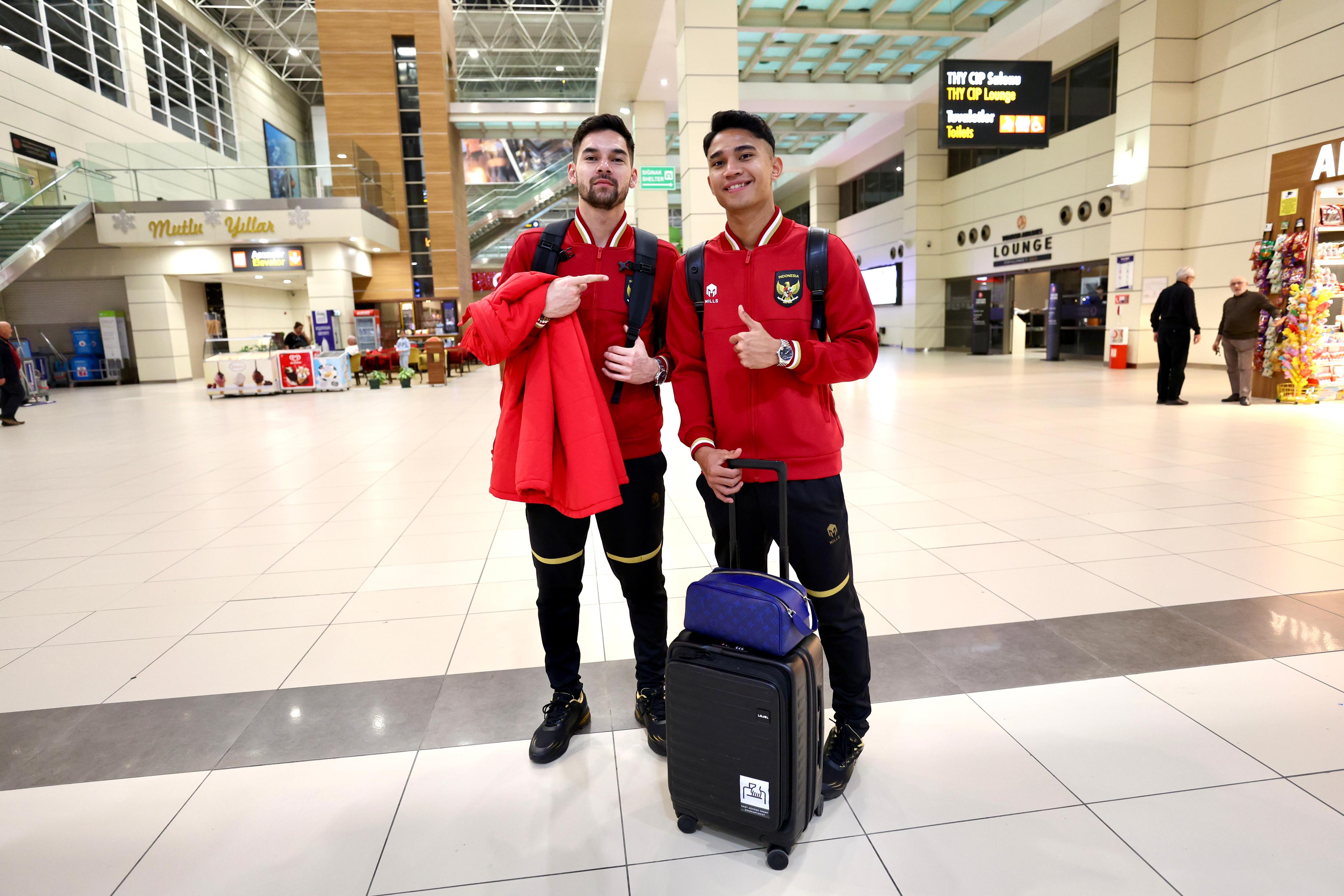 Pemain Timnas Indonesia saat hendak terbang ke Qatar (SinPo.id/ PSSI)