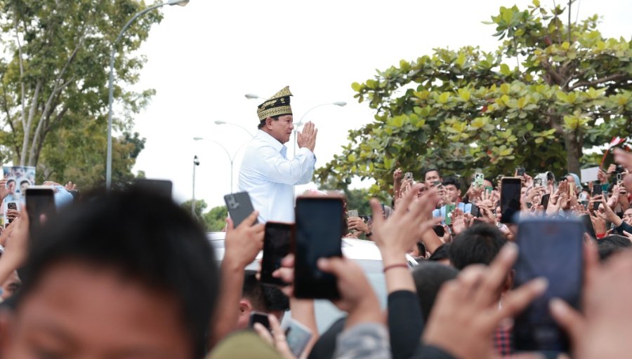 Capres Prabowo Subianto di Palembang (SinPo.id/ Tim Media)