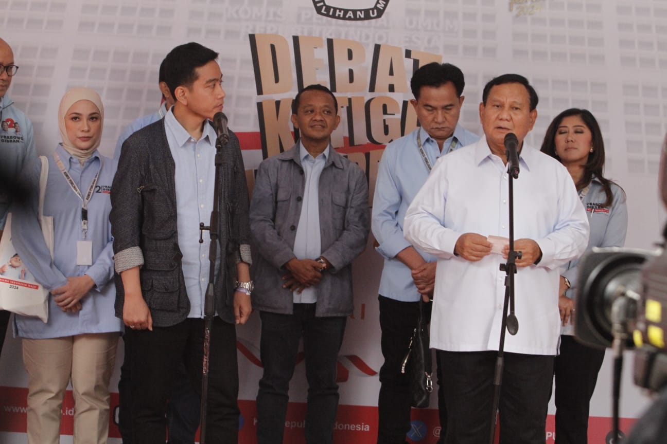 Prabowo Subianto di acara debat capres (Sinpo.id/Ashar)