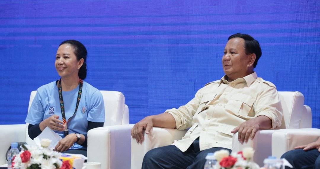 Prabowo Subianto di acara MDS Coop (SinPo.id/ Tim Media)